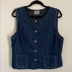 Vintage Studded Denim Vest